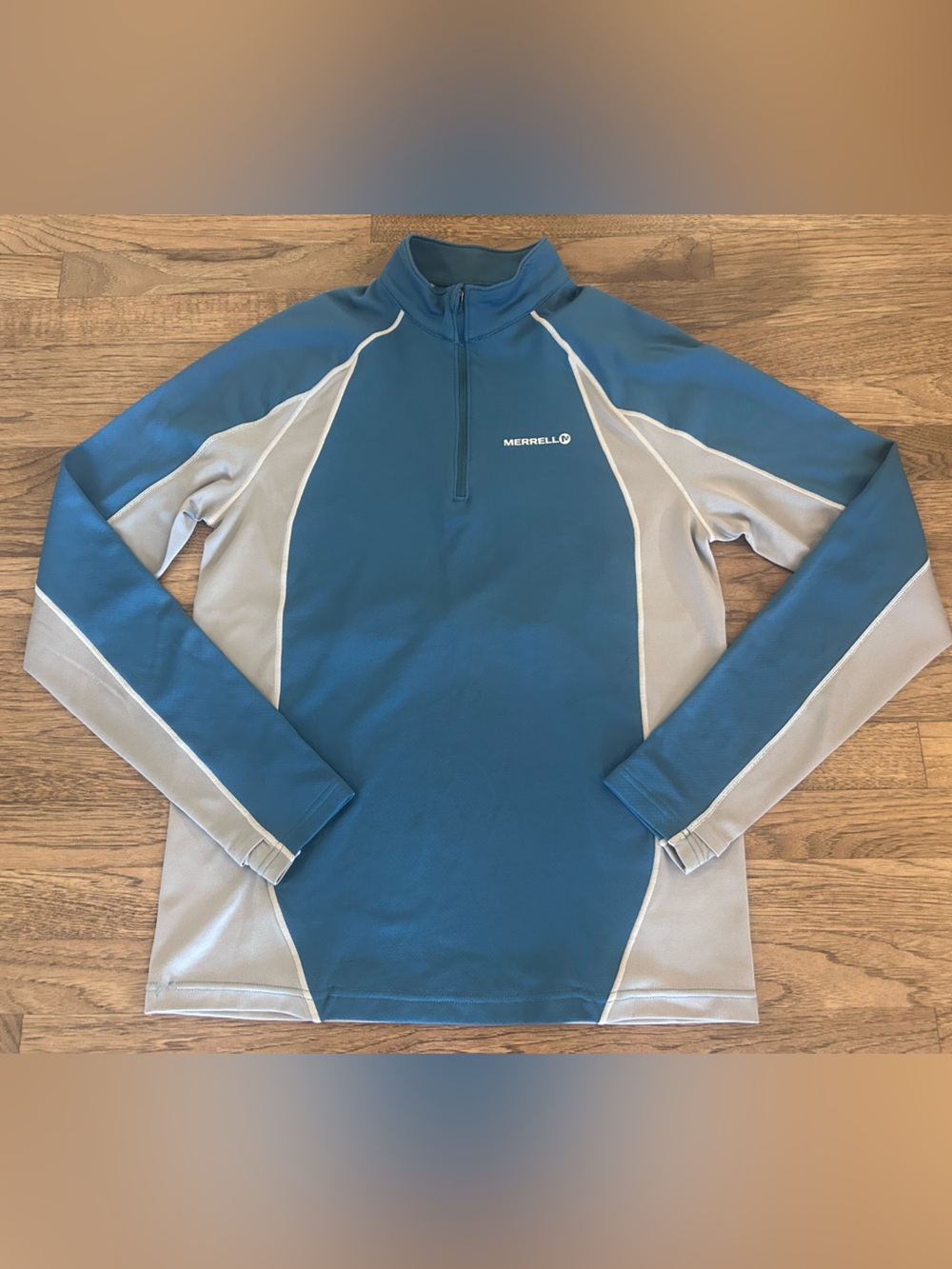Merrell Men’s Blue and Gray Half-Zip Baselayer Sweater